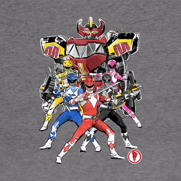 Power Rangers sumi e by DrMonekers